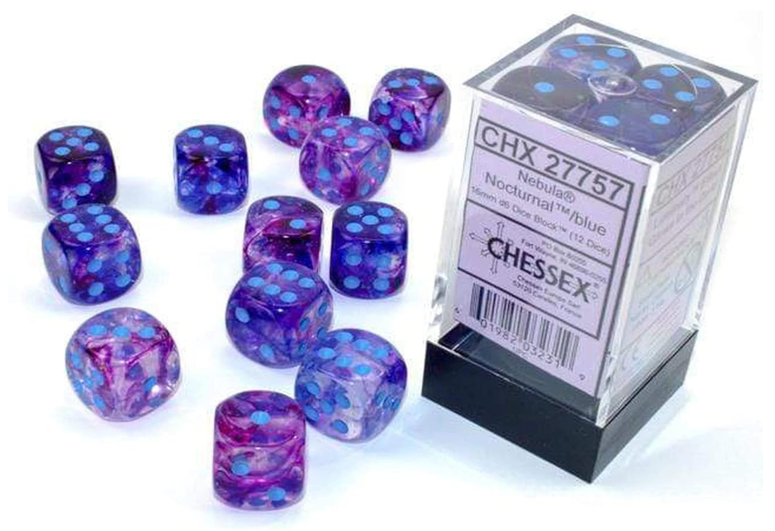 Chessex Dice Set - Nocturnal/Blue - 16mm