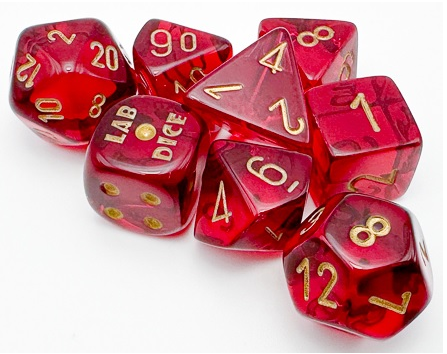 Chessex Dice Set - Crimson/Gold