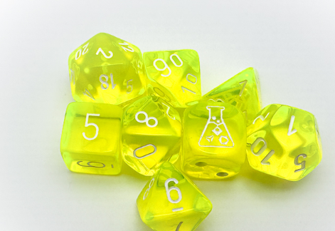 Chessex Dice Set - Neon Yellow/White