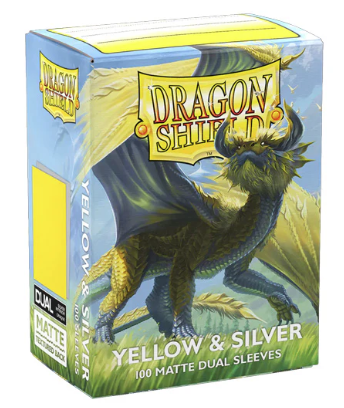 Dragon Shield Sleeves - Dual Matte Yellow and Silver 100ct