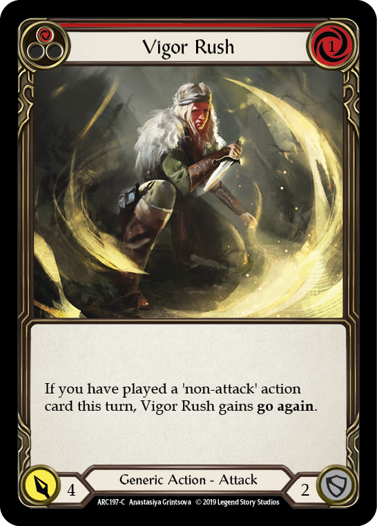 Vigor Rush (Red) [ARC197-C] (Arcane Rising)  1st Edition Rainbow Foil