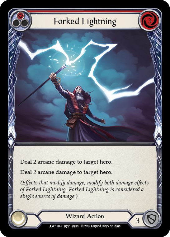 Forked Lightning [ARC120-S] (Arcane Rising)  1st Edition Normal