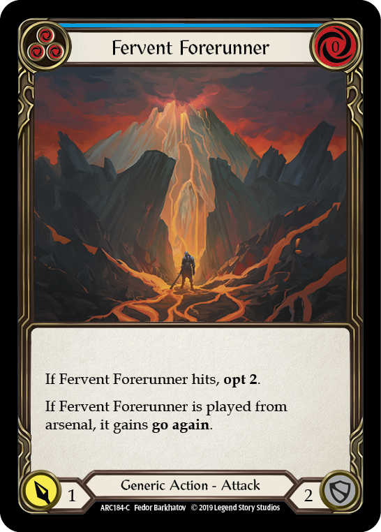 Fervent Forerunner (Blue) [ARC184-C] (Arcane Rising)  1st Edition Rainbow Foil