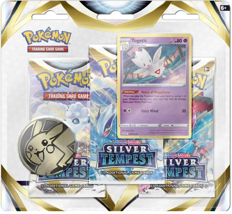 SWSH12 - Silver Tempest - 3 Pack Blister (Manaphy or Togetic)