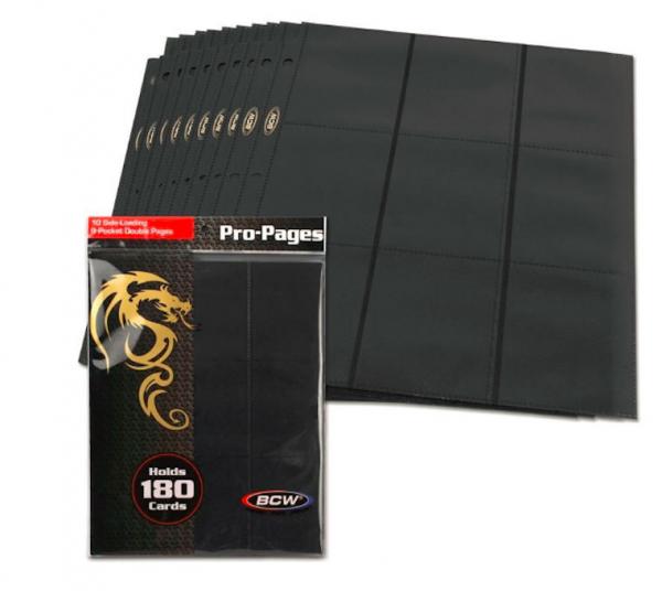 BCW - Binder Page - PRO Black Side-Loading Pages - (10 PACK)