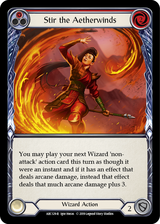 Stir the Aetherwinds (Red) [ARC129-R] (Arcane Rising)  1st Edition Rainbow Foil