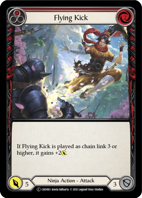 Flying Kick (Red) [U-CRU063] (Crucible of War Unlimited)  Unlimited Rainbow Foil